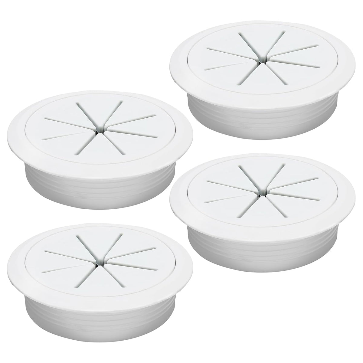 Desk Grommet 2-3/8" (60 mm), Desk Hole Cover for Cables White, Cable Grommet ABS Plastic, Desk Hole Grommet for Office and Home Table Cable, Detachable & Flexible Cable Cord Organizer-4 Pcs