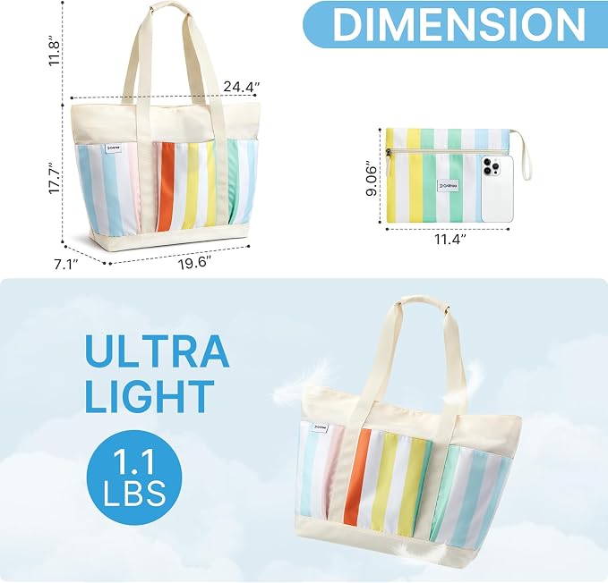 G4Free Beach Bag, Waterproof Beach Tote Pool Bags