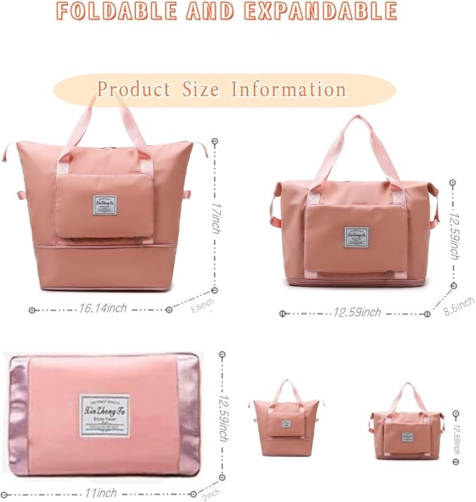Large Capacity Foldable Travel Bag, Expandable lightweight Carry on Bag
