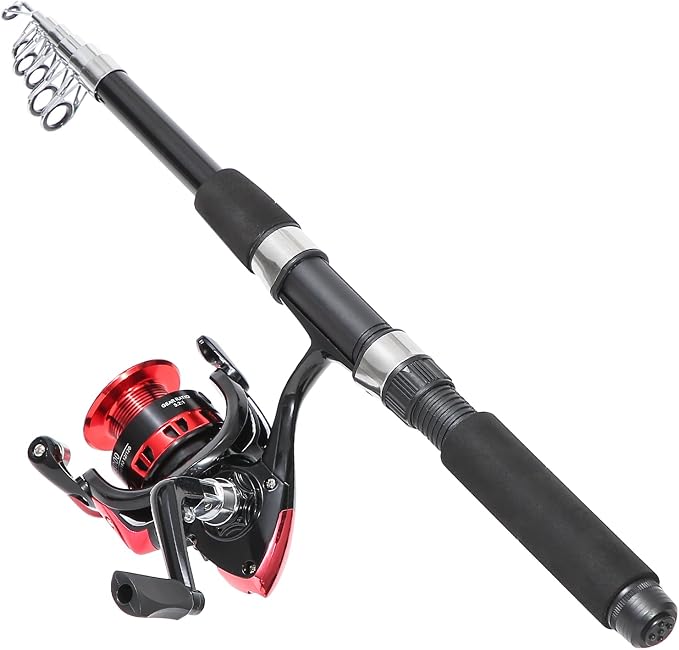 Fishing Rod, 6.9ft 2Pcs Telescopic Fishing Rods Set, Carbon Fiber Fishing Pole