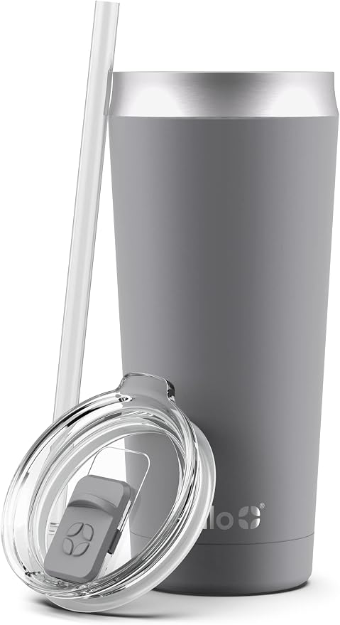 Ello Beacon Vacuum Insulated Stainless Steel Tumbler with Slider Lid and Optional Straw