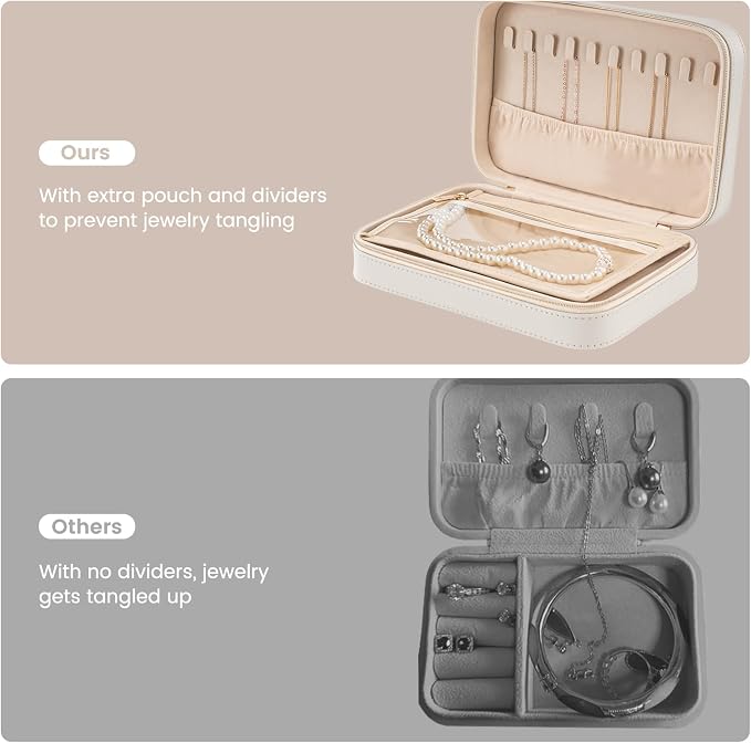 Lolalet Travel Jewelry Case for Women, Travel Jewelry Organizer Box