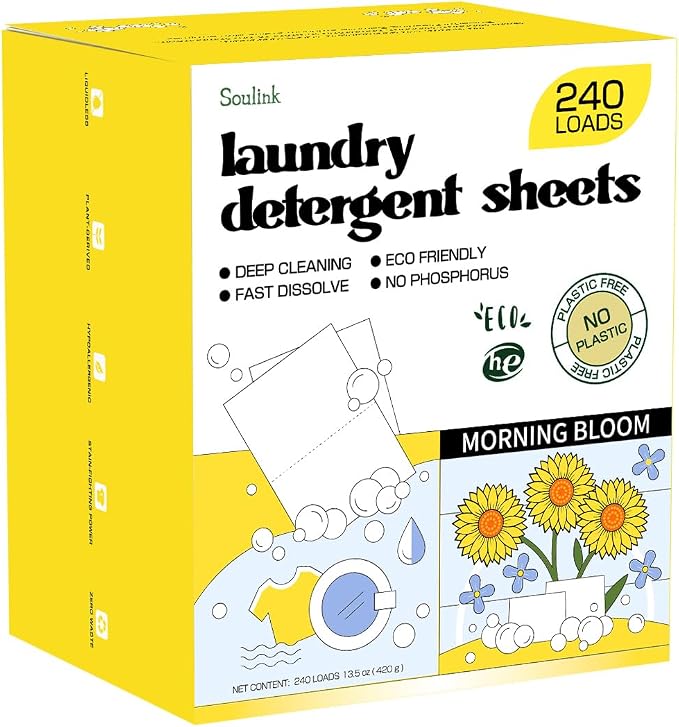 Soulink Laundry Detergent Sheets, 240 Loads