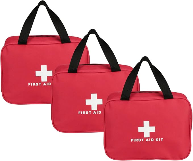 AOUTACC 3 Pack Nylon First Aid Empty Kit, Compact and Lightweight First Aid Bag