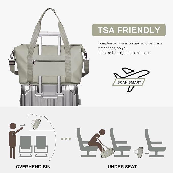 Travel Duffel Bag, Sports Tote Gym Bag, Shoulder Weekender Overnight Bag