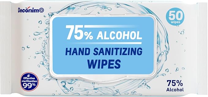 Advanced Large 75% Alcohol Hand Sanitizing Wipes, 4 Packs of 50 -
