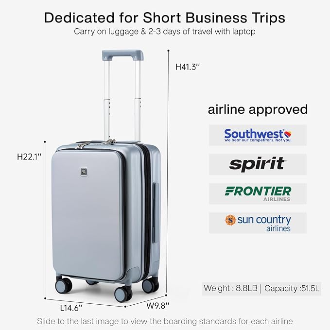 Hanke Grace Expandable Carry On Luggage