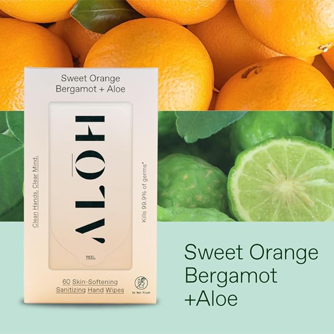 ALŌH Sweet Orange Bergamot + Aloe Sanitizing Hand Wipes