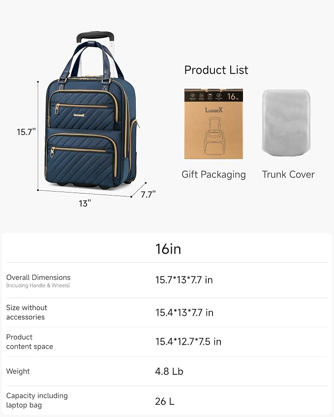 LUGGEX Underseat Carry On Luggage