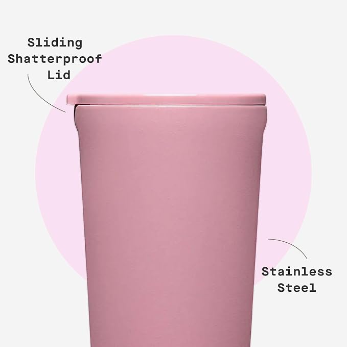 Corkcicle Classic Tumbler - Keeps Drinks Cold for 9 Hours & Hot for 3 - Triple-Insulated Stainless Steel - Holiday Tumbler Gift - 24 oz - Desert Rose