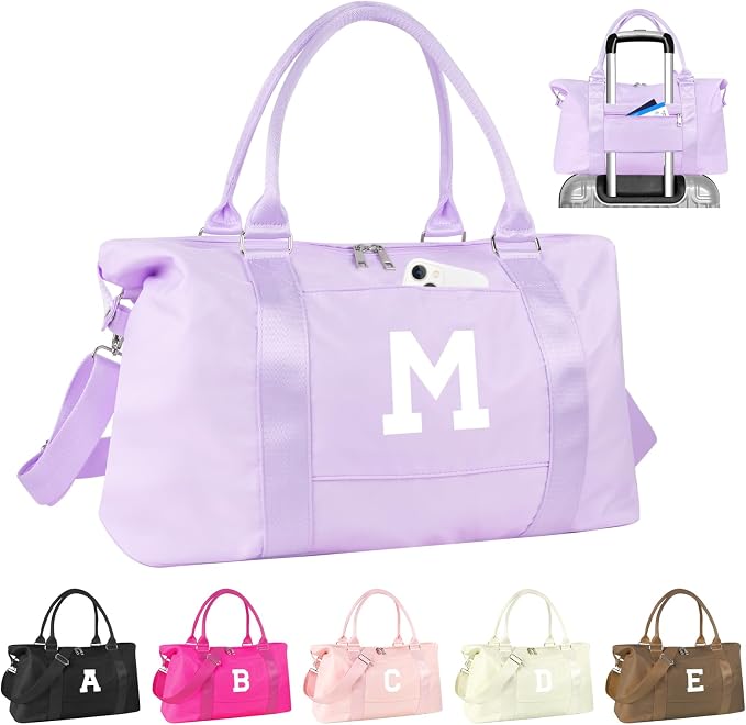 Daughter Niece Gifts for Teen Girl Kids, Initial Travel Duffel Bag Sports Gym