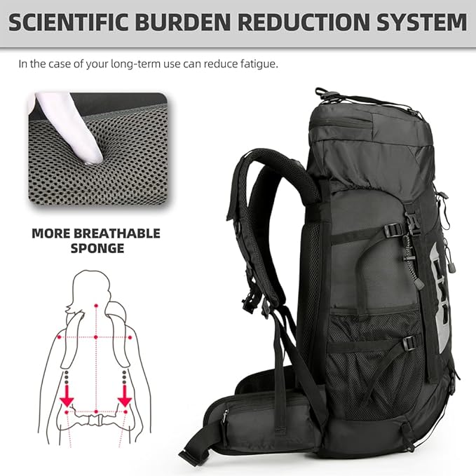 King'sGuard 60L Hiking Backpack Lightweight Camping Backpack