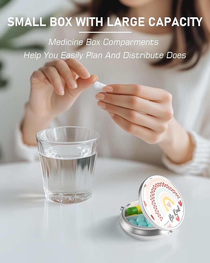 Pill Box, 3 Compartment Portable Travel Medicine Box