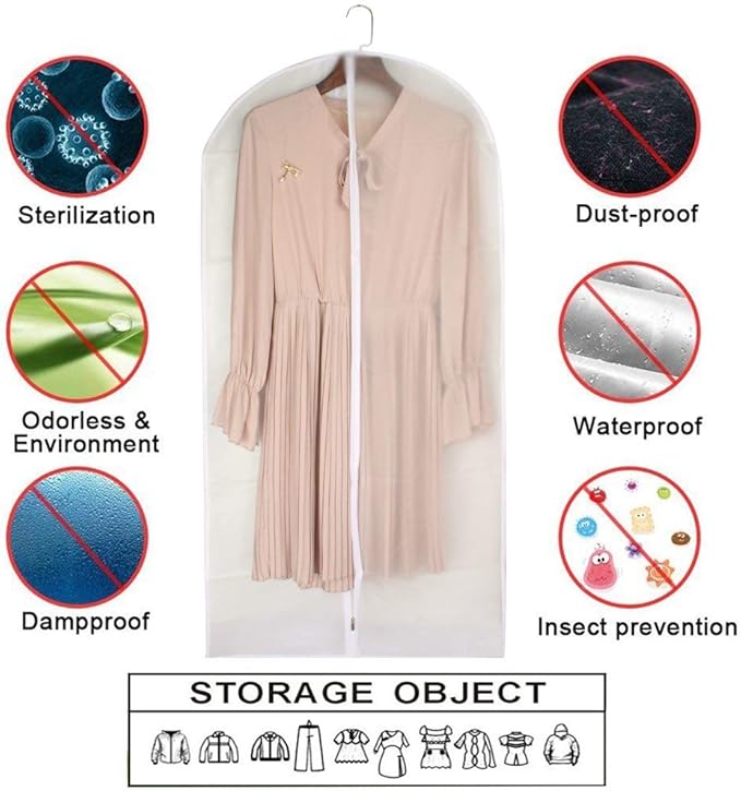 Garment Bags for Hanging Clothes 24'' x 40'' Suit Hanging Garment Bags White