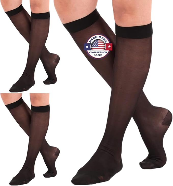Made in USA - Sheer Compression Socks