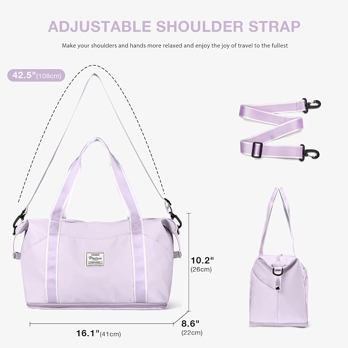 Travel Duffel Bag, Sports Tote Gym Bag, Shoulder Weekender Overnight Bag