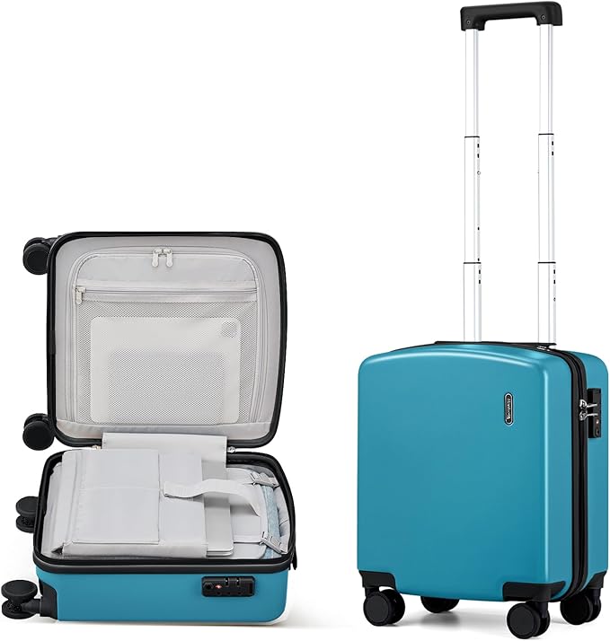 Hanke 16 Inch Underseat Carry On Luggage, Airline-Approved Hard Shell Small