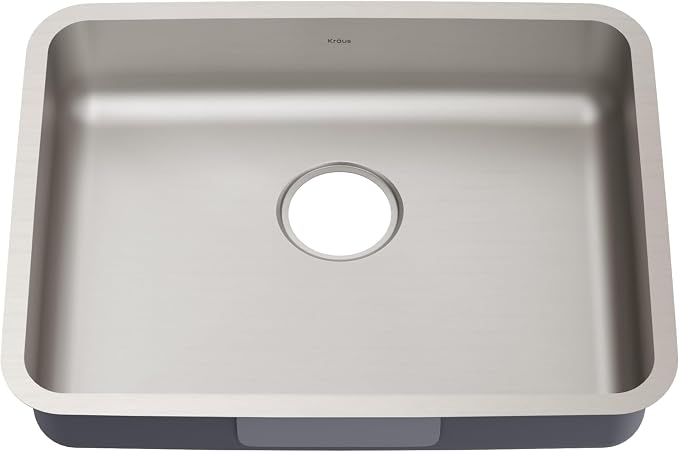 KRAUS Dex 25-inch Undermount 16 Gauge Stainless Steel Single Bowl ADA Kitchen
