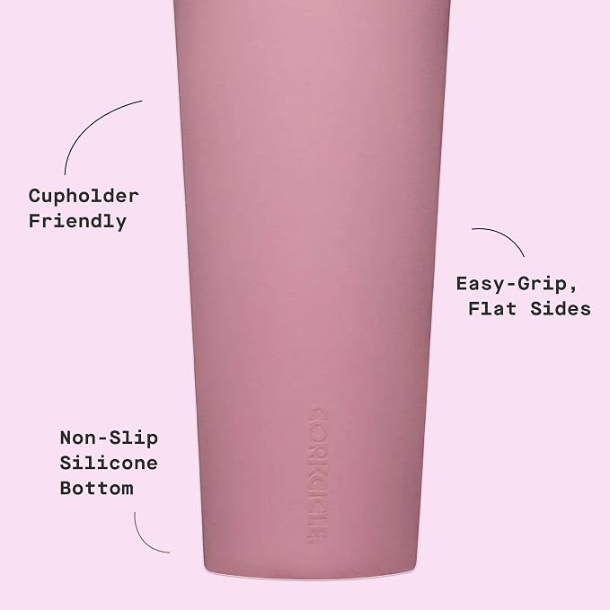 Corkcicle Classic Tumbler - Keeps Drinks Cold for 9 Hours & Hot for 3 - Triple-Insulated Stainless Steel - Holiday Tumbler Gift - 24 oz - Desert Rose
