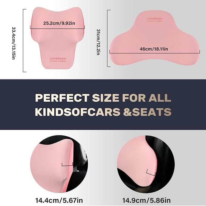 Coverado Lumbar Support and Headrest Pillow