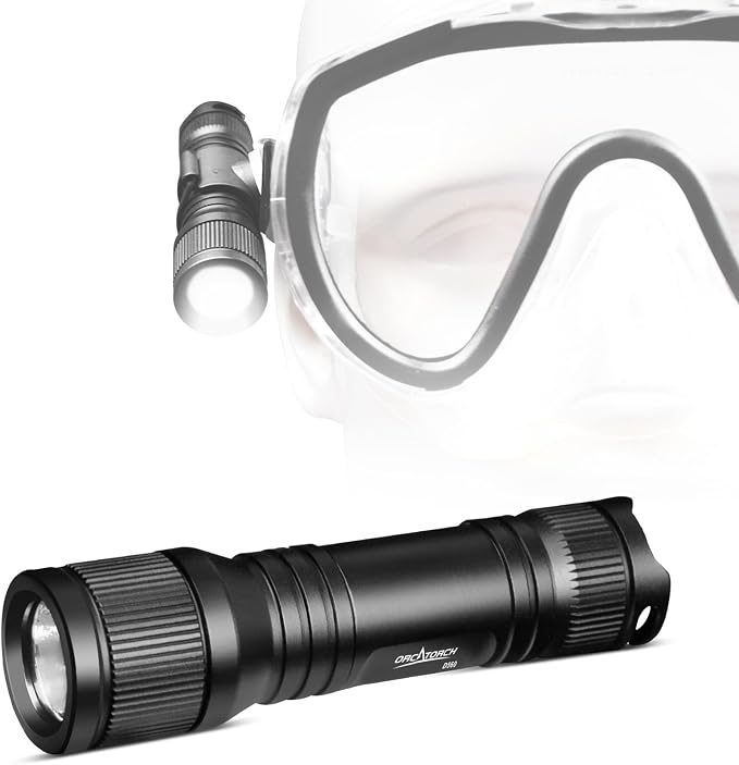 ORCATORCH D560 Mini Scuba Dive Light Headlamp 650 Lumen Mask Diving Flashlight