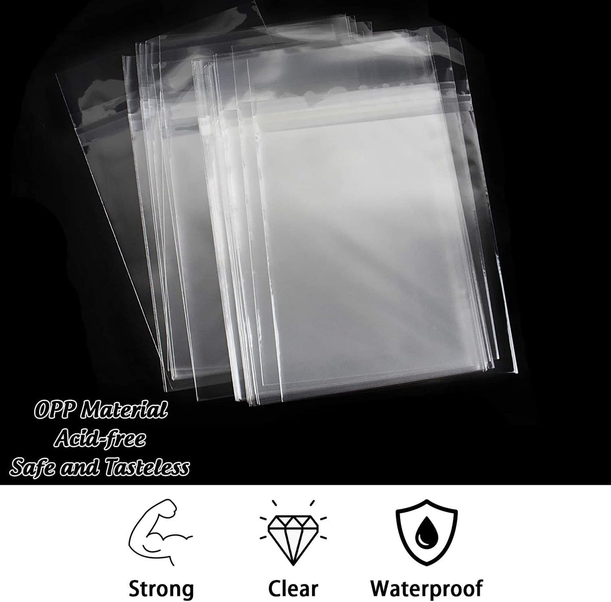 AUEAR, 11"x17" (100 Pack) Clear Plastic Sleeves - Acid Free 1.6Mil Crystal Resealable Bags -Fit for 11x17 Inches Paper, Art Works, Posters