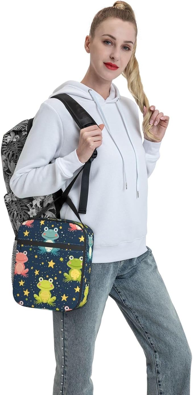 Frog Insulated Lunch Box for Women Men Frog Lunch Bag for Travel, or Fishing