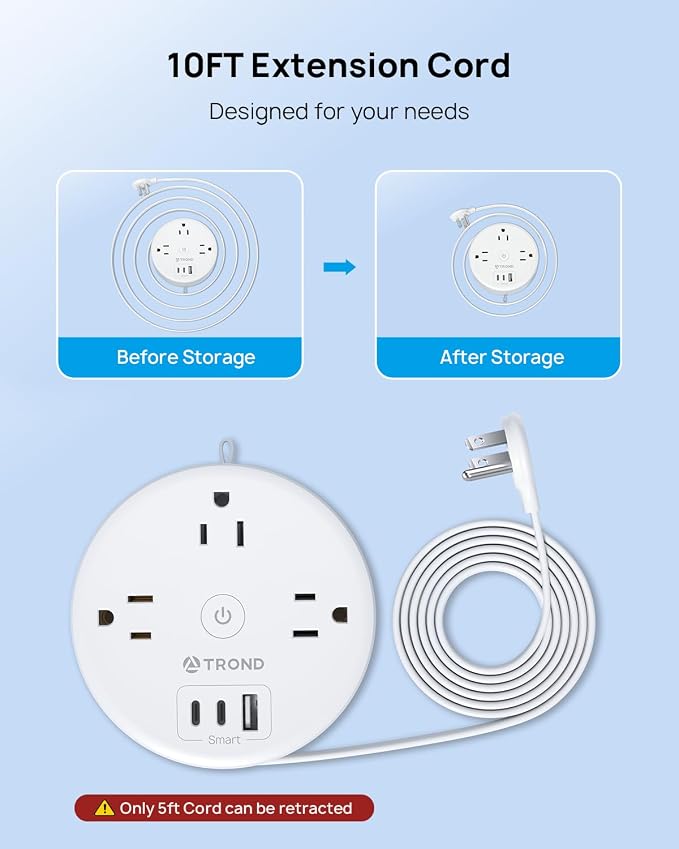 TROND Flat Plug Power Strip