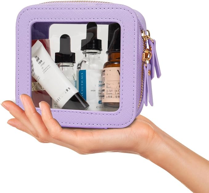 Travel Clear Makeup Bag Set, TSA Approved Cosmetic Bag Case