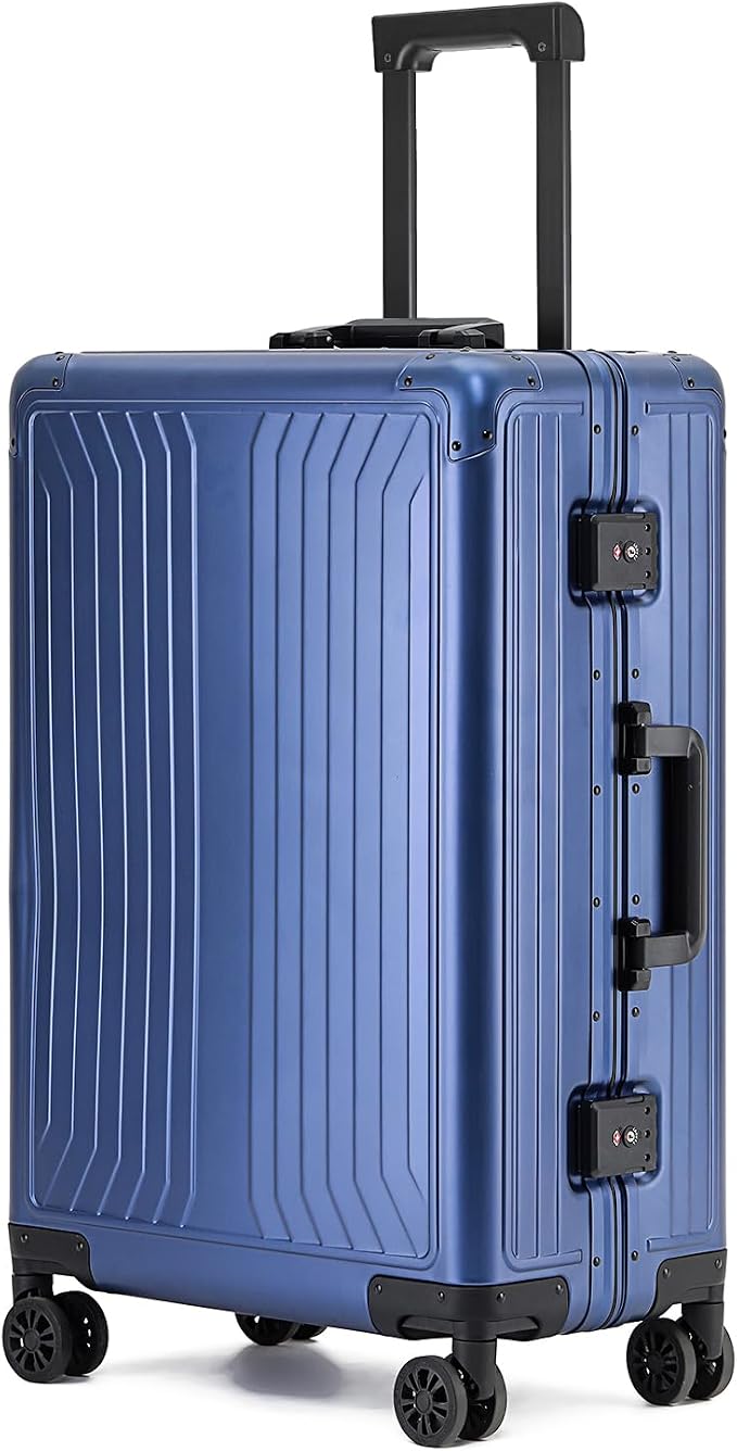 Metal all aluminum carry-on suitcase 20 "hard face, TSA lock and rotating wheel