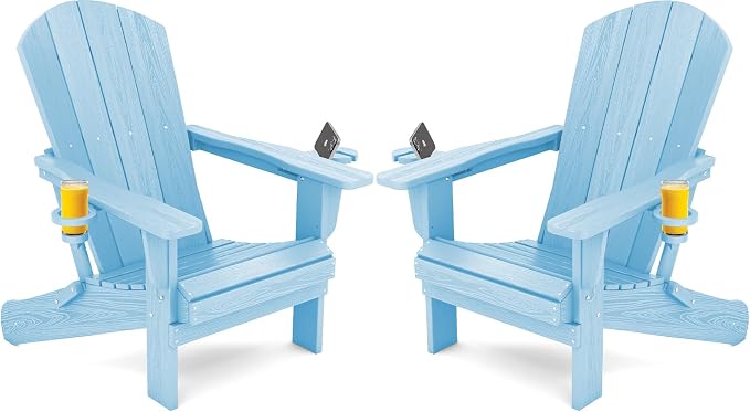 SERWALL Adirondack Chair with Cup Holders