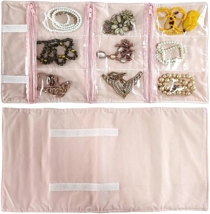 Travel Jewelry Roll Bag Portable Organizer Pouch