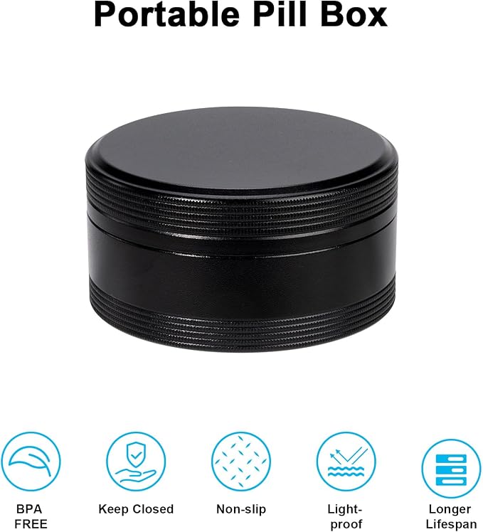 Portable Pill Box Metal Pill Case