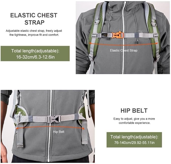 MOUNTAINTOP 25L/40L Hiking Backpack, Lightweight Travel Backpack