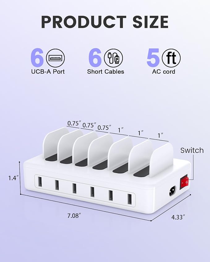 Charging Station for Multiple Devices Apple, CREATIVE DESIGN 50W Multi Charger