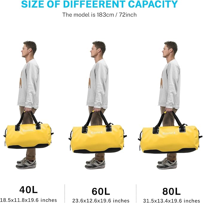 Gonex 40L 60L 80L Extra Large Waterproof Duffle Travel Dry Duffel Bag Heavy