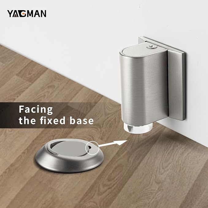 2 Pack Magnetic Door Stoppers Retractable Bottom of Door Holder No Drilling