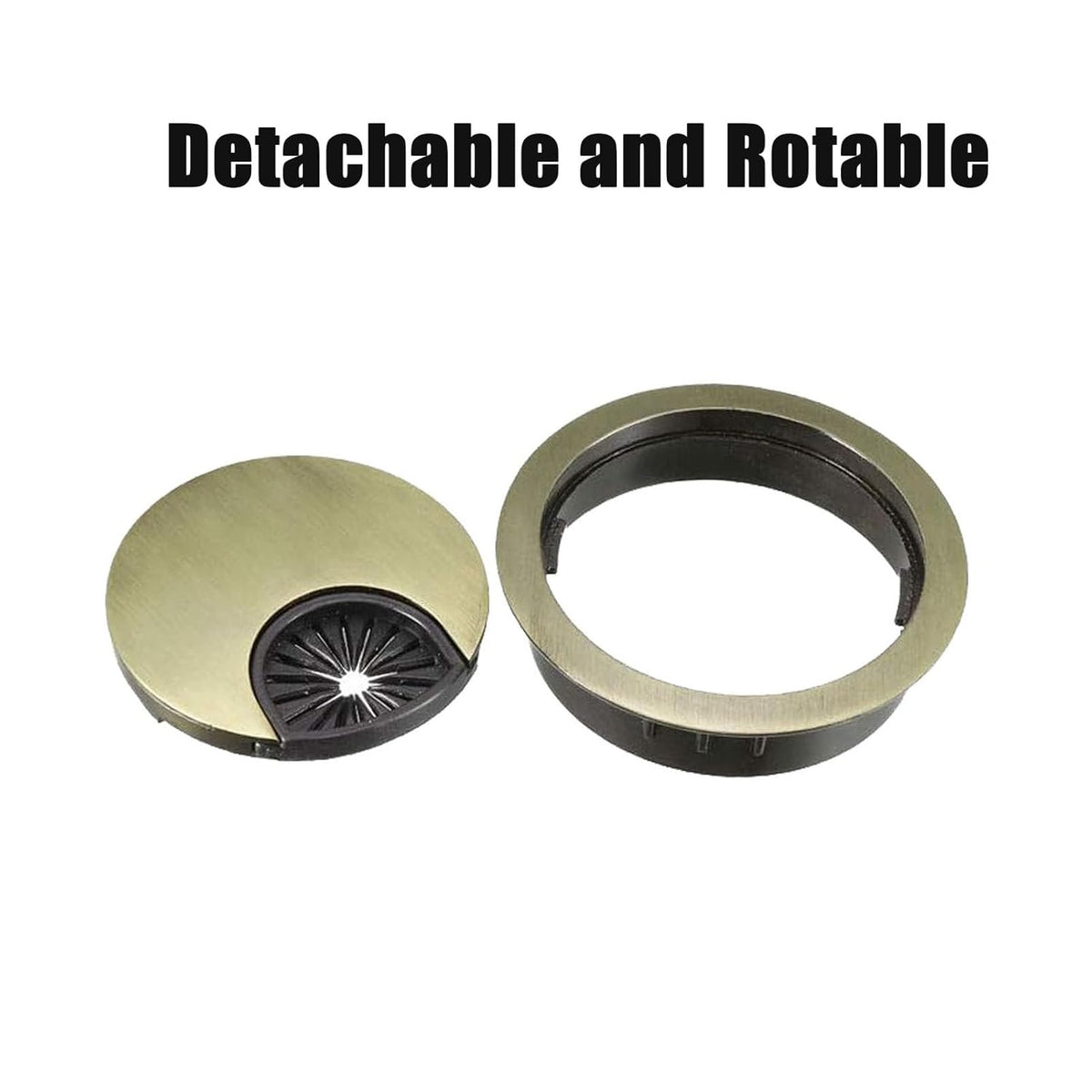 TuTuYa 2PCS Desk Grommet, Bronze Desk Grommet 3-1/6inch(80mm) Desk Cable Grommet Desk Cable Hole Covers, Ideal Solution for Office and Home Table Cable (Bronze,3-1/6inch)