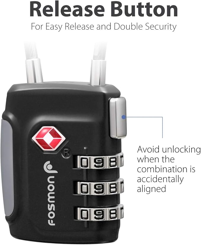 Fosmon TSA Approved Cable Locks