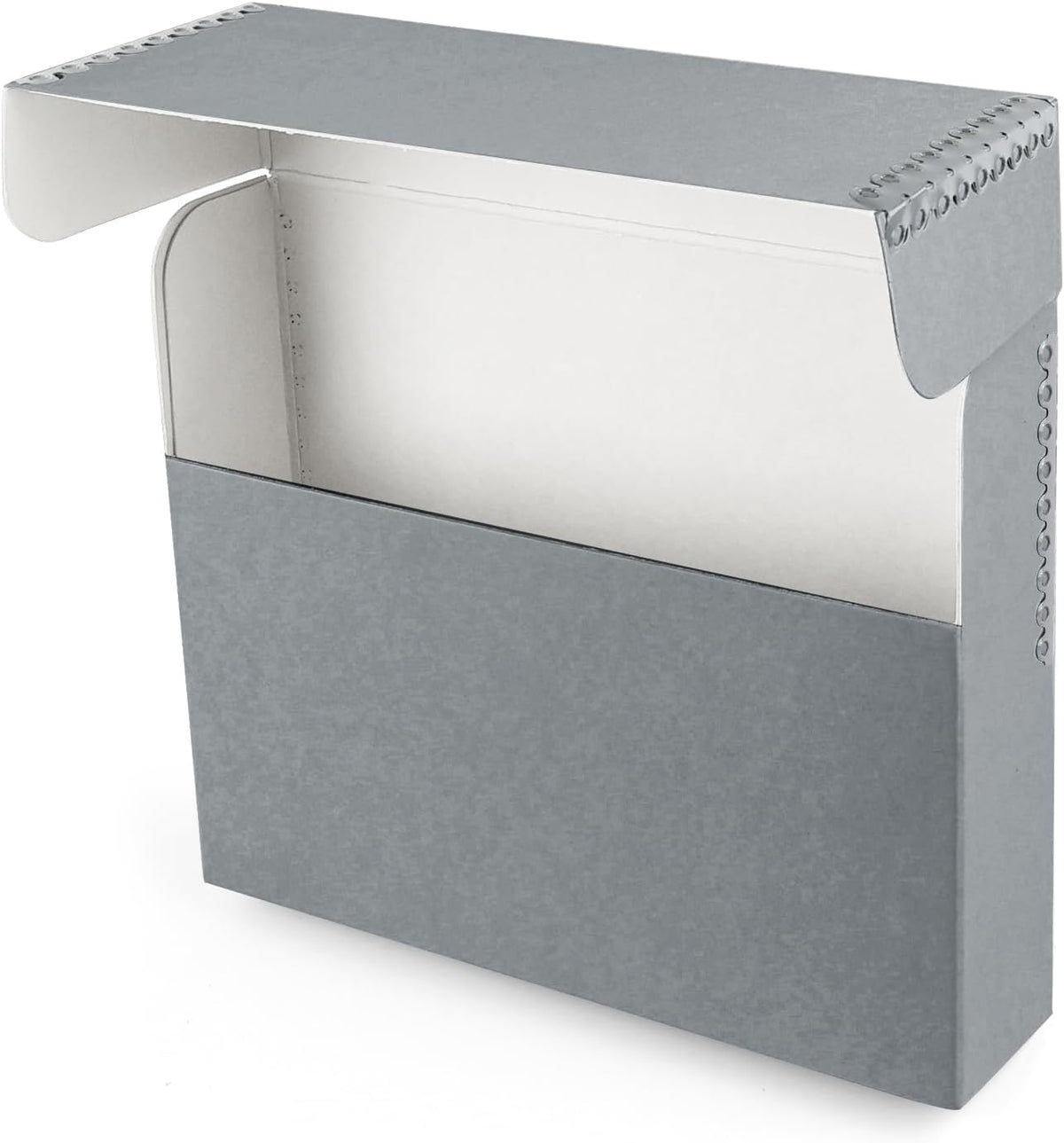 Lineco Archival Document Storage Box with Metal Edge, Acid-Free Gray Boxboard, Organize and Store Files, Prints, Photos, Letter-Sized Case 12.5" x 10.5" x 2.5" Wide, Pack of 2