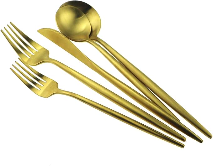 Gugrida 20-Piece 18/10 Stainless Steel Flatware Silverware, Luxury Dinnerware