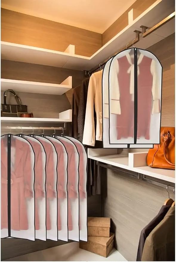 Garment Bags for Hanging Clothes 12 PCS Transparent Waterproof Dustproof