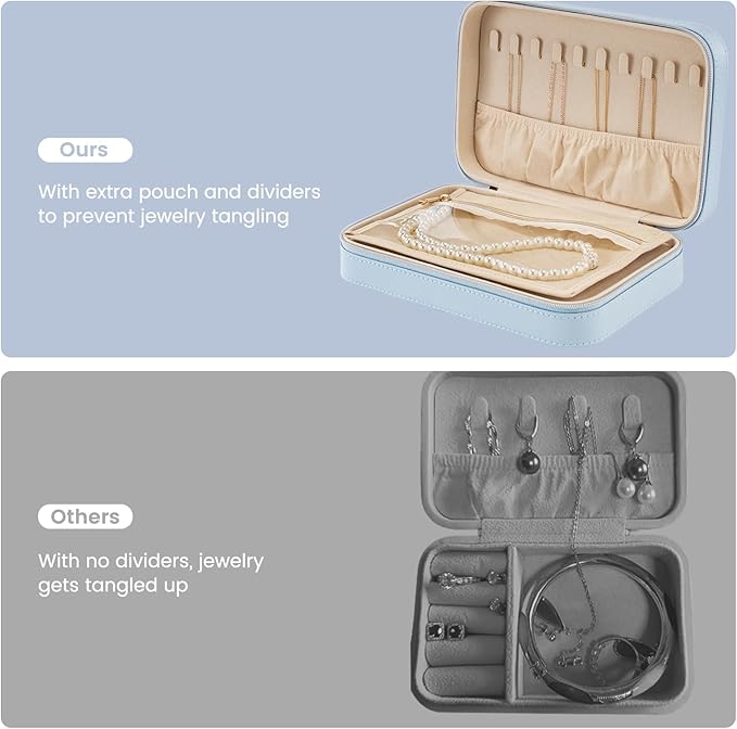 Lolalet Travel Jewelry Case for Women, Travel Jewelry Organizer Box
