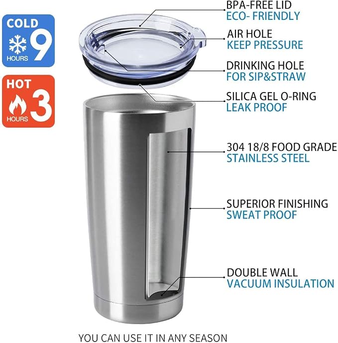 HASLE OUTFITTERS 20oz Tumblers Stainless Steel Mugs