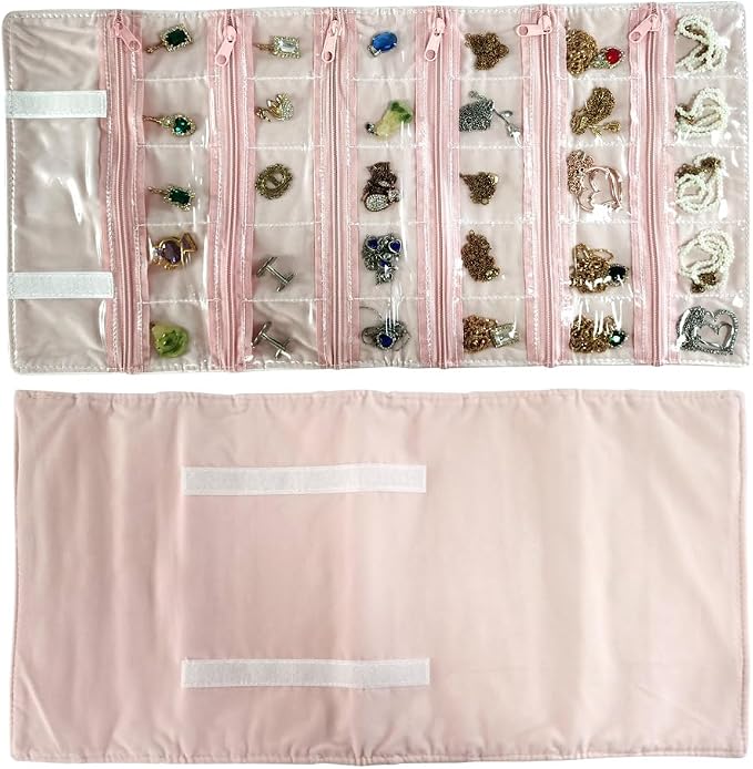 Travel Jewelry Roll Bag Portable Organizer Pouch