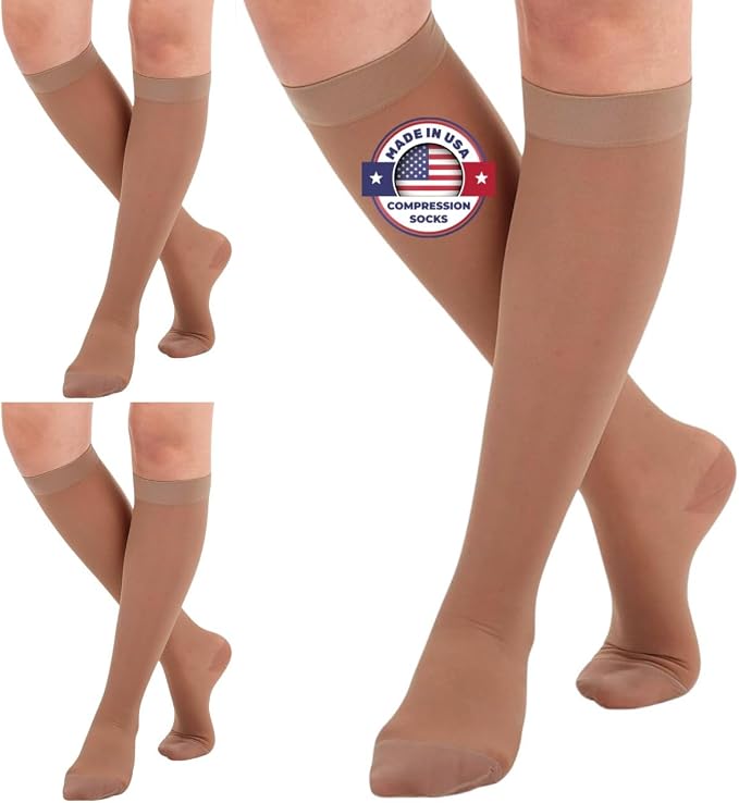 Made in USA - Wide Calf Compression Stockings
