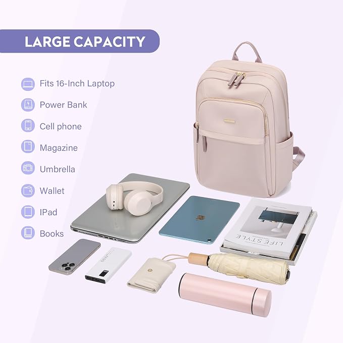 Hiking Travel Backpack for Women Casual Business Weekender Multilayer Laptop Bag