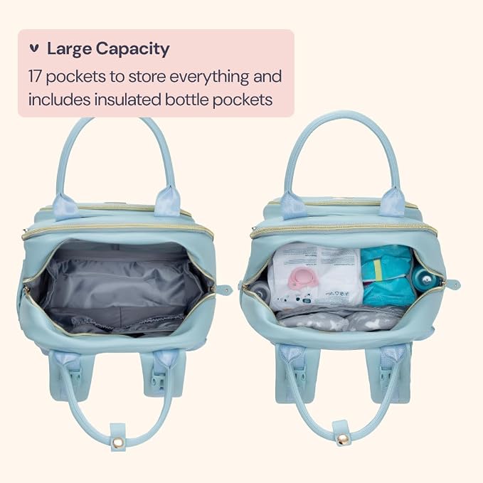 BabbleRoo Leather Diaper Bag Backpack