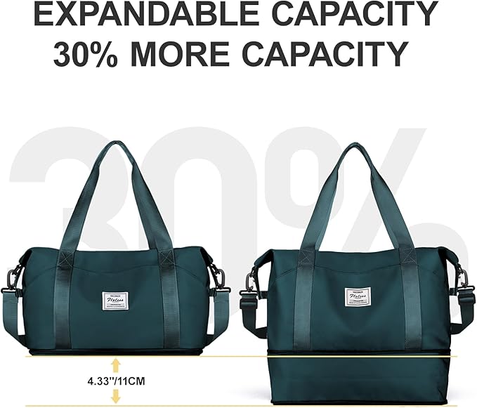 Travel Duffel Bag, Sports Tote Gym Bag, Shoulder Weekender Overnight Bag
