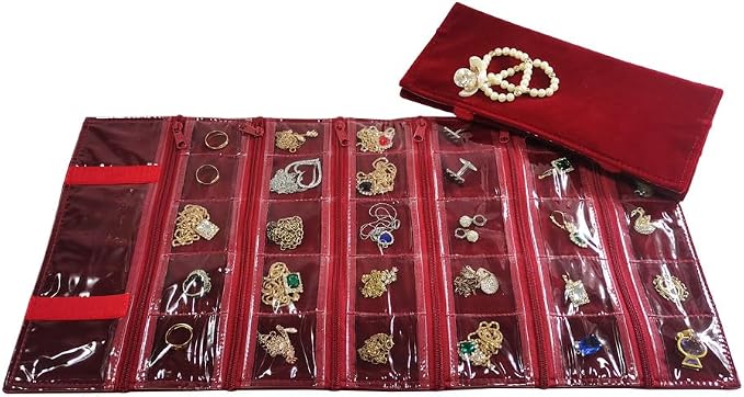 Travel Jewelry Roll Bag Portable Organizer Pouch